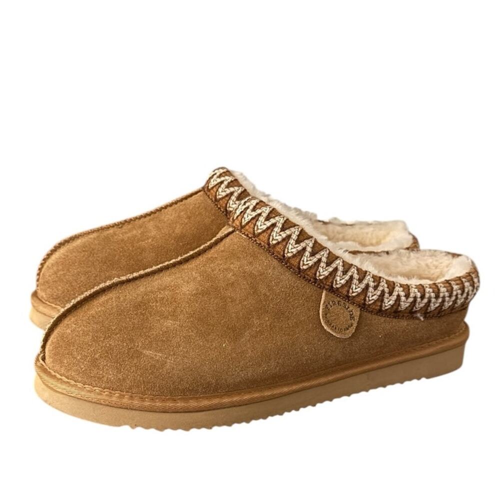 Fireside by Dearfoams Grafton Genuine Shearling Suede Clog Slippers 12